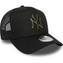 sort-a-frame-league-essential-trucker-kasket-med-gront-logo-fra-new-york-yankees-mlb-fra-new-era