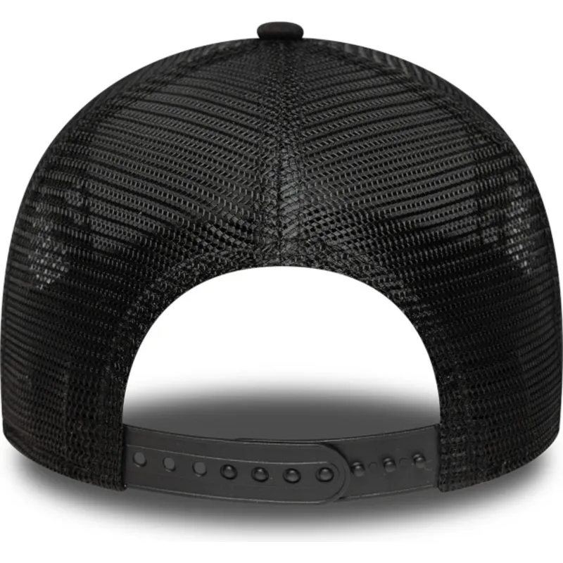 sort-trucker-kasket-med-gront-logo-a-frame-league-essential-fra-new-york-yankees-mlb-fra-new-era