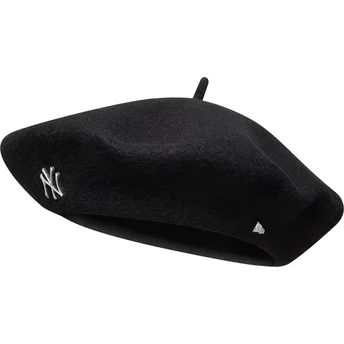 Sort kvindehue Pin Wool Beret fra New York Yankees MLB af New Era