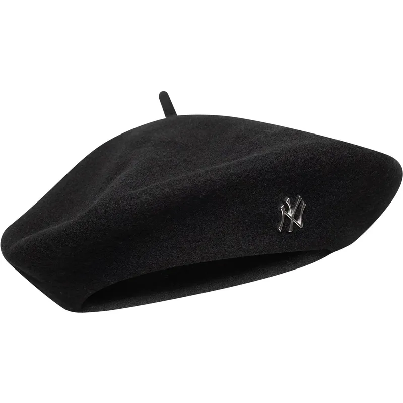sort-baret-til-kvinder-pin-wool-beret-fra-new-york-yankees-mlb-fra-new-era