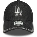 sort-justerbar-curved-kasket-til-kvinder-9forty-sequin-denim-fra-los-angeles-dodgers-mlb-fra-new-era