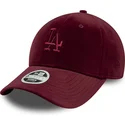 9forty-velour-los-angeles-dodgers-mlb-new-era-justerbar-bordeaux-buet-kasket-til-kvinder