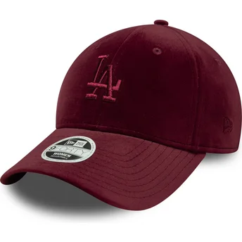 9FORTY Velour Los Angeles Dodgers MLB New Era justerbar bordeaux buet kasket til kvinder