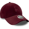 9forty-velour-los-angeles-dodgers-mlb-new-era-justerbar-bordeaux-buet-kasket-til-kvinder