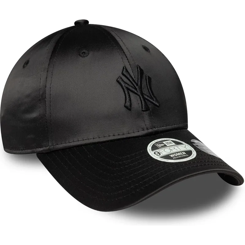sort-justerbar-buet-kasket-til-kvinder-med-sort-logo-9forty-satin-bow-back-fra-new-york-yankees-mlb-fra-new-era