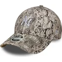 new-era-new-york-yankees-mlb-9forty-snake-gra-justerbar-kvindekasket-med-buet-skygge
