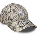 new-era-new-york-yankees-mlb-9forty-snake-gra-justerbar-kvindekasket-med-buet-skygge