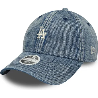 Los Angeles Dodgers MLB New Era 9TWENTY Denim justerbar blå buet skygge kasket til kvinder