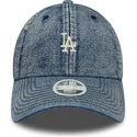 los-angeles-dodgers-mlb-new-era-9twenty-denim-justerbar-bla-buet-skygge-kasket-til-kvinder