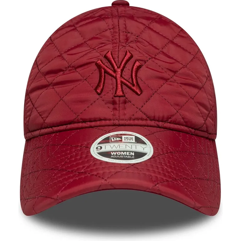rod-justerbar-buet-kasket-til-kvinder-med-rodt-logo-9twenty-padded-fra-new-york-yankees-mlb-fra-new-era