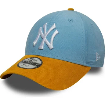 New Era New York Yankees MLB 9FORTY Cord justerbar blå og brun buet kasket til drenge