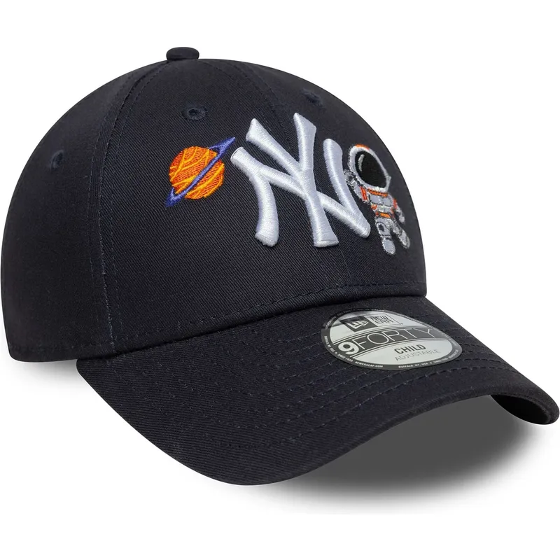 justerbar-marinebla-buet-kasket-til-dreng-9forty-space-icon-fra-new-york-yankees-mlb-fra-new-era