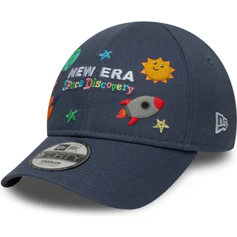 New Era 9FORTY Space Icon justerbar blå buet kasket til drenge