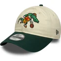beige-og-gron-justerbar-buet-kasket-til-drenge-9twenty-mascot-fra-new-era