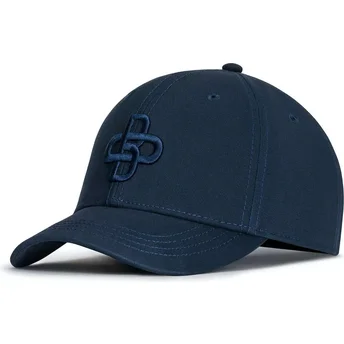 Justerbar marineblå buet kasket med marineblåt logo Baseball Peach OBL055 fra Oblack