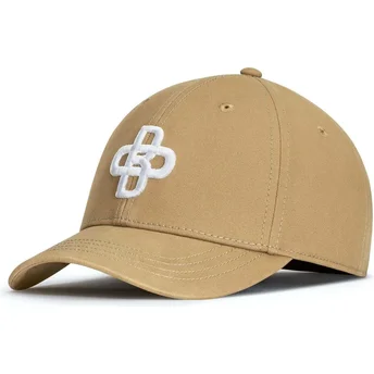 Justerbar mørk beige buet kasket Baseball Peach OBL048 fra Oblack