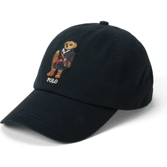 Sort justerbar kasket med buet skygge Classic Sport Polo Holiday Bear fra Polo Ralph Lauren
