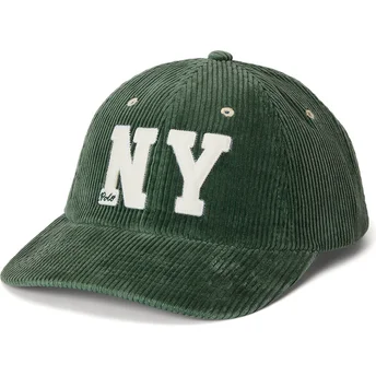 Justerbar grøn buet kasket med NY Patch Authentic Corduroy fra Polo Ralph Lauren