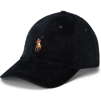 Sort justerbar kasket med buet skygge Classic Sport Corduroy fra Polo Ralph Lauren