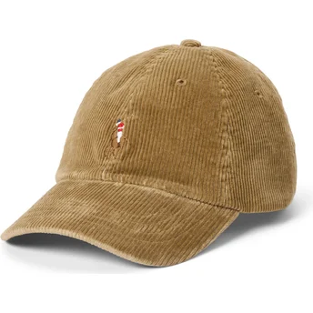 Lysebrun justerbar buet kasket Classic Sport Corduroy fra Polo Ralph Lauren