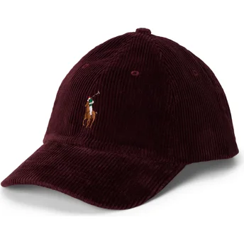 Justerbar bordeaux buet kasket Classic Sport Corduroy fra Polo Ralph Lauren