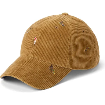 Brun justerbar buet kasket Classic Sport Duck Corduroy fra Polo Ralph Lauren