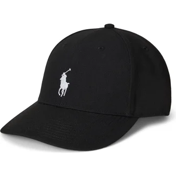 Sort snapback kasket med buet skygge i Twill High Crown fra Polo Ralph Lauren