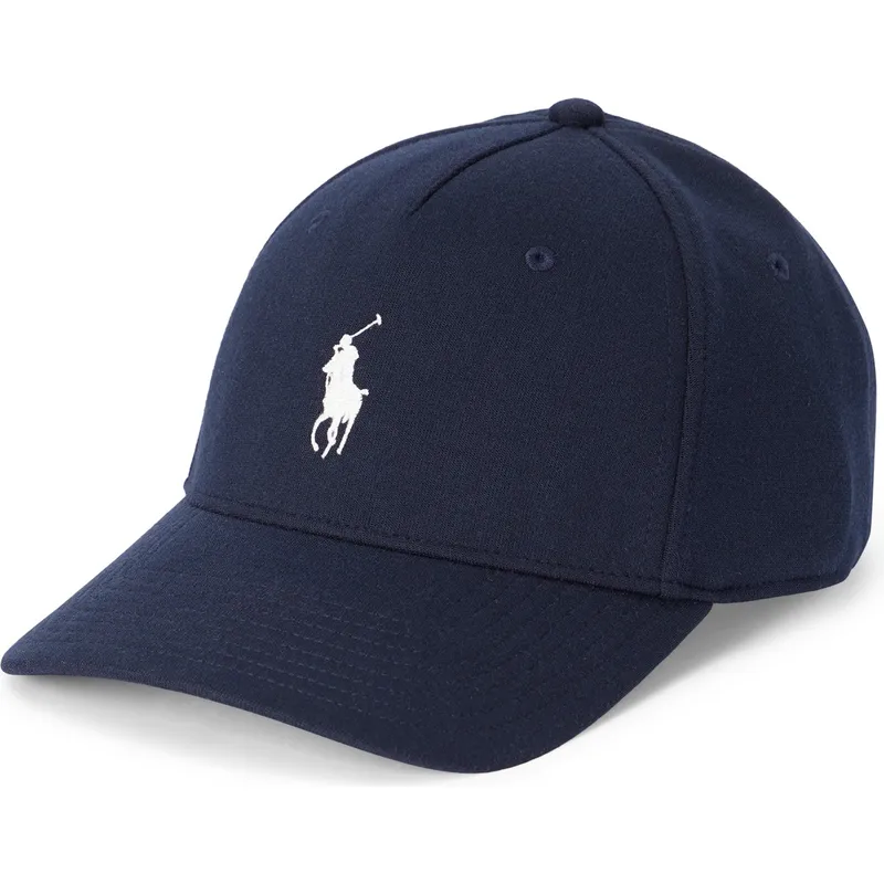 marinebla-snapback-kasket-med-buet-skygge-modern-double-knit-jacquard-fra-polo-ralph-lauren