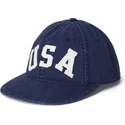marinebla-justerbar-usa-applikation-twill-flat-cap-fra-polo-ralph-lauren