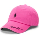 rosa-justerbar-pink-pony-twill-kasket-med-buet-skygge-fra-polo-ralph-lauren