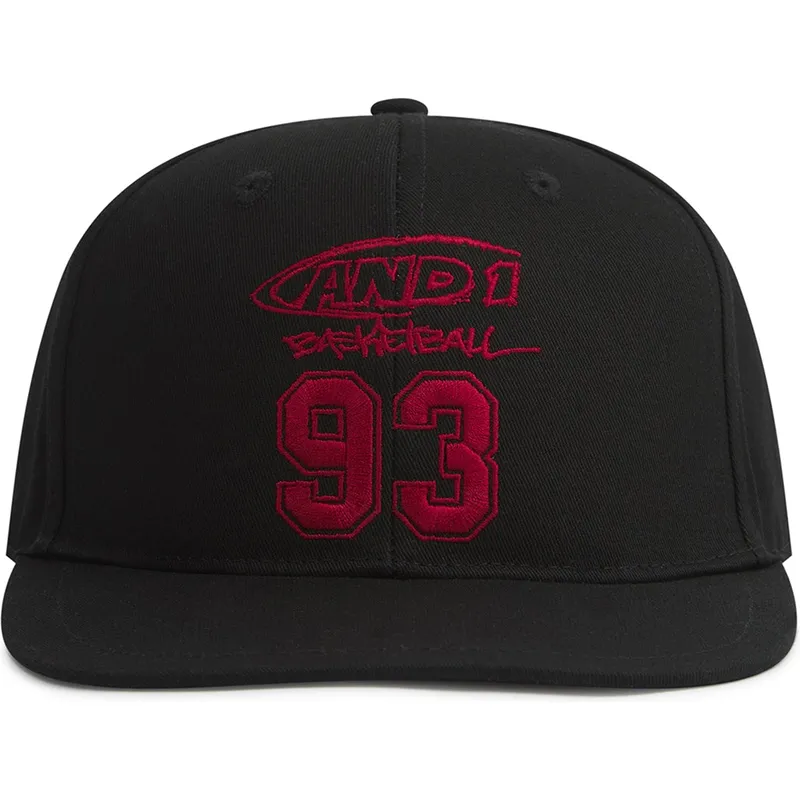 flad-sort-snapback-kasket-core-logo-93-fra-and1