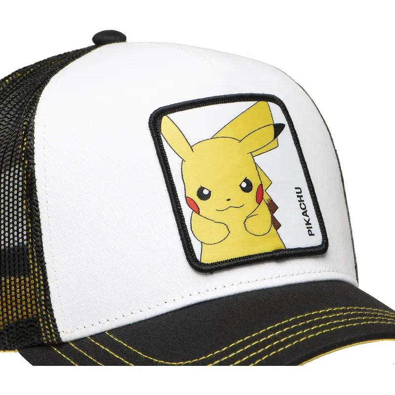 hvid-og-sort-trucker-kasket-pikachu-pkm6-ele-pokemon-fra-capslab