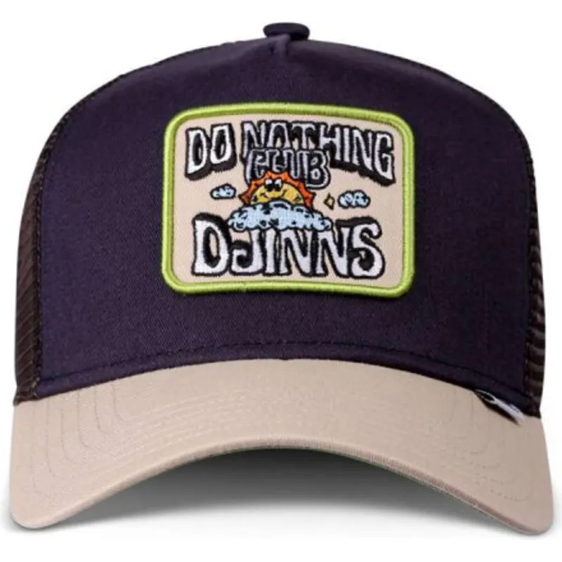 trucker-kasket-marinebla-og-beige-do-nothing-club-hft-dnc-sun-fra-djinns