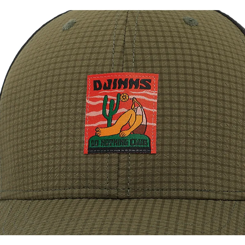 gron-og-sort-justerbar-buet-kasket-truefit-resting-man-fra-djinns