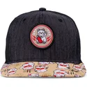 lucky-cat-linen-rev-djinns-bornesnapback-med-sort-og-flerfarvet-flad-skygge