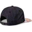 sort-og-flerfarvet-flad-snapback-kasket-til-drenge-lucky-cat-linen-rev-fra-djinns