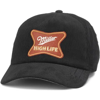 Sort buet snapback kasket Miller High Life Roscoe Cord fra American Needle