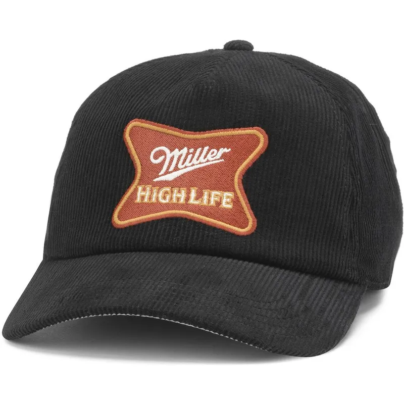 sort-snapback-kasket-med-buet-skygge-miller-high-life-roscoe-cord-fra-american-needle