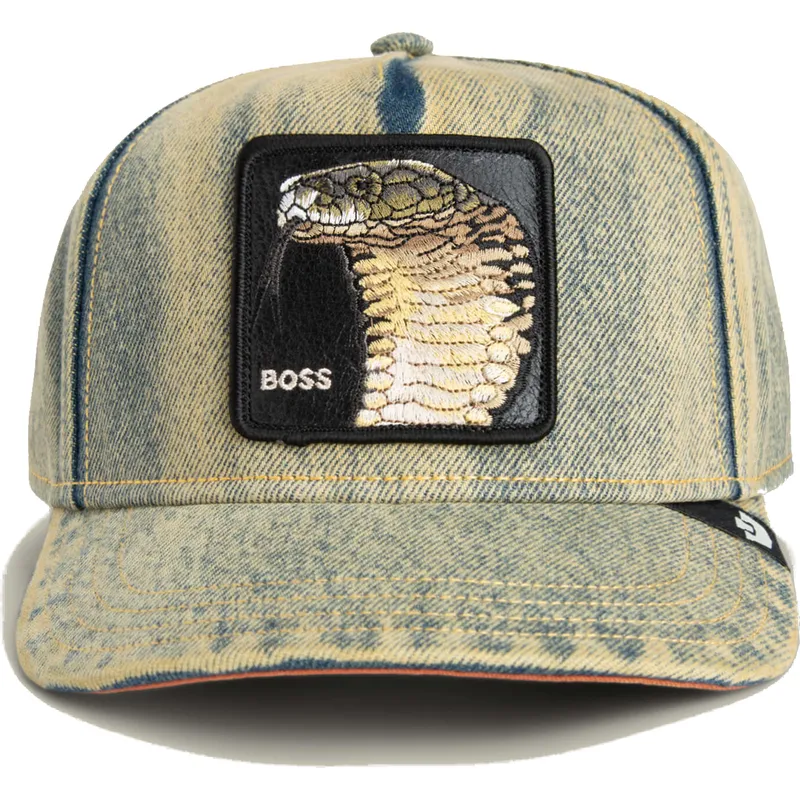 buet-denimbla-snapback-kasket-med-slange-pit-boss-the-showdown-the-farm-fra-goorin-bros