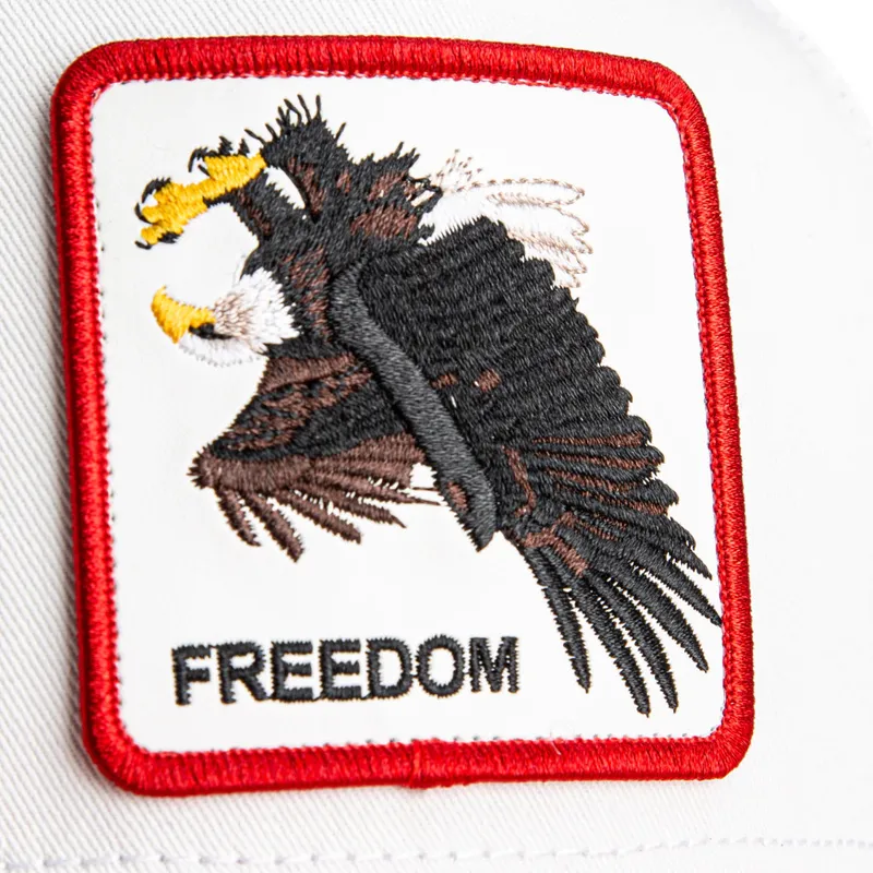 hvid-og-rod-trucker-kasket-orn-freedom-elgae-flip-side-2-the-farm-fra-goorin-bros
