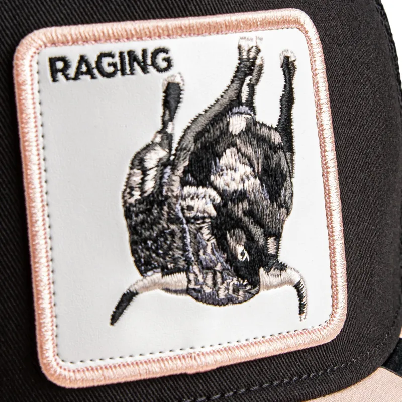 trucker-kasket-sort-og-beige-tyr-raging-llub-flip-side-2-the-farm-fra-goorin-bros
