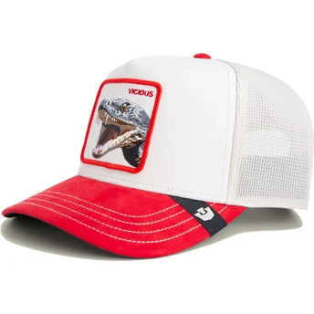 Goorin Bros. The Farm hvid og rød trucker cap med Vicious Suede Snake slange.