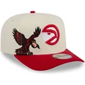 buet-beige-og-rod-snapback-kasket-9fifty-a-frame-precurved-hardwood-classics-fra-atlanta-hawks-nba-fra-new-era