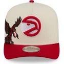 buet-beige-og-rod-snapback-kasket-9fifty-a-frame-precurved-hardwood-classics-fra-atlanta-hawks-nba-fra-new-era