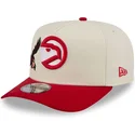 buet-beige-og-rod-snapback-kasket-9fifty-a-frame-precurved-hardwood-classics-fra-atlanta-hawks-nba-fra-new-era