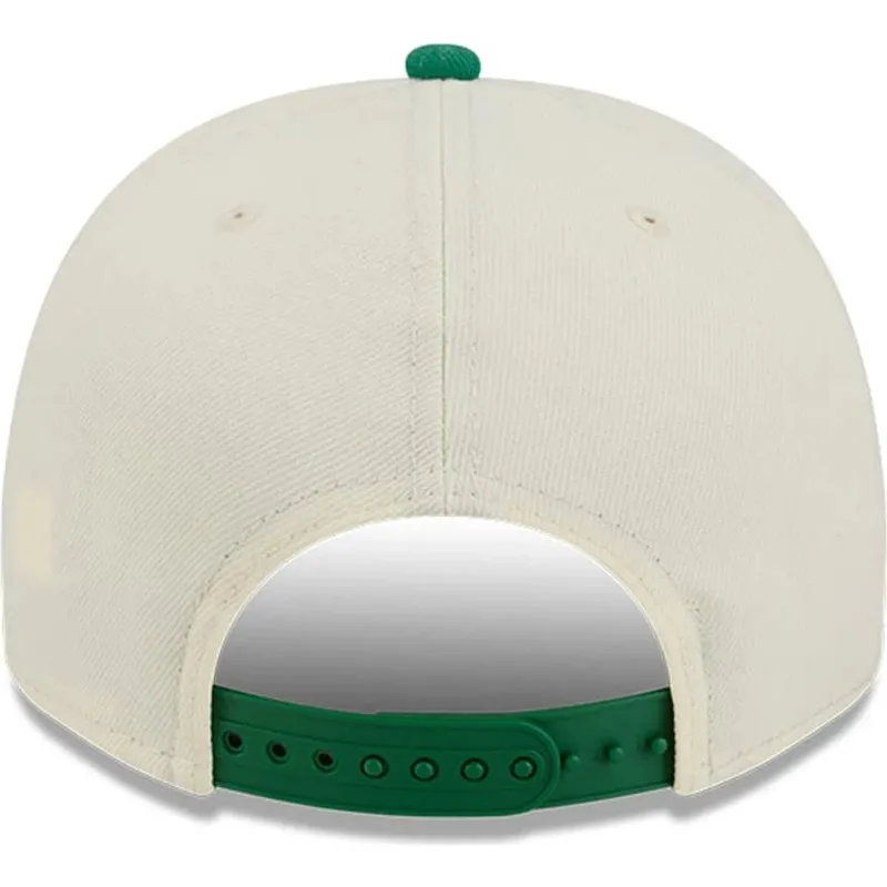 beige-og-gron-buet-kasket-snapback-9fifty-a-frame-precurved-hardwood-classics-fra-boston-celtics-nba-fra-new-era