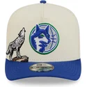 buet-beige-og-bla-snapback-kasket-9fifty-a-frame-precurved-hardwood-classics-fra-minnesota-timberwolves-nba-fra-new-era
