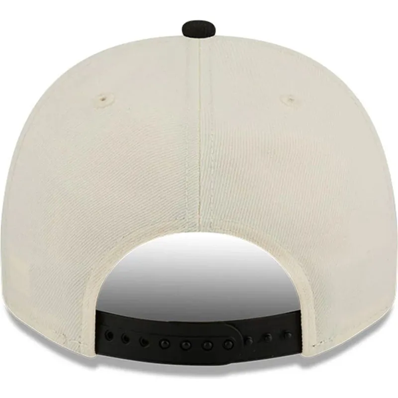 buet-beige-og-sort-snapback-kasket-9fifty-a-frame-precurved-hardwood-classics-fra-orlando-magic-nba-fra-new-era