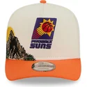 buet-beige-og-orange-snapback-kasket-9fifty-a-frame-precurved-hardwood-classics-fra-phoenix-suns-nba-fra-new-era