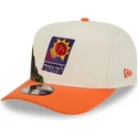 buet-beige-og-orange-snapback-kasket-9fifty-a-frame-precurved-hardwood-classics-fra-phoenix-suns-nba-fra-new-era